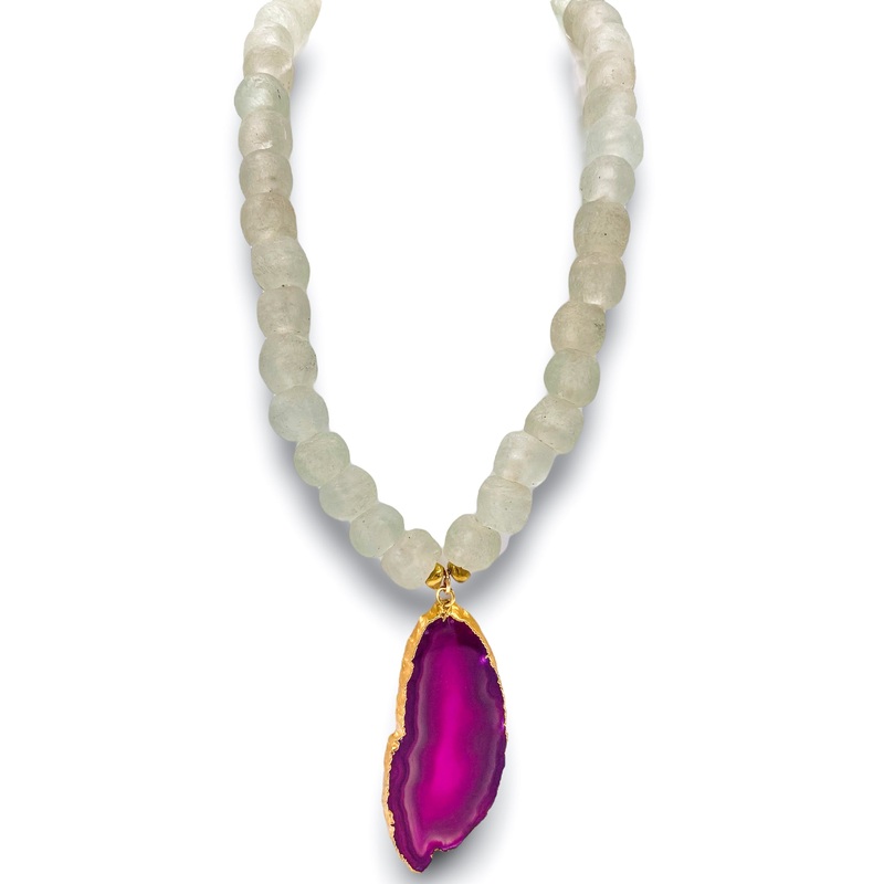 Clear View Necklace – Pink on White