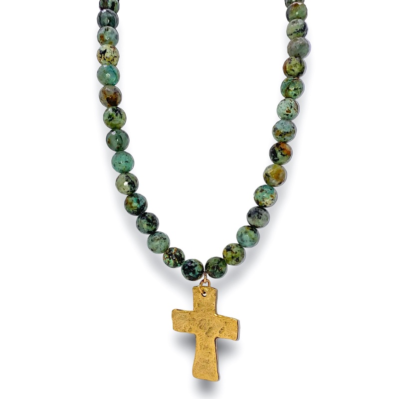 Holding The Truth Necklace – African Turquoise – SALE