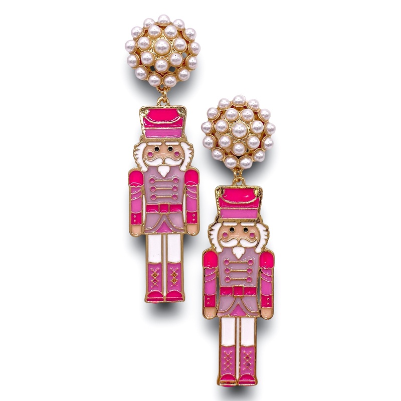 Nate The Nutcracker Earring|Fuchsia