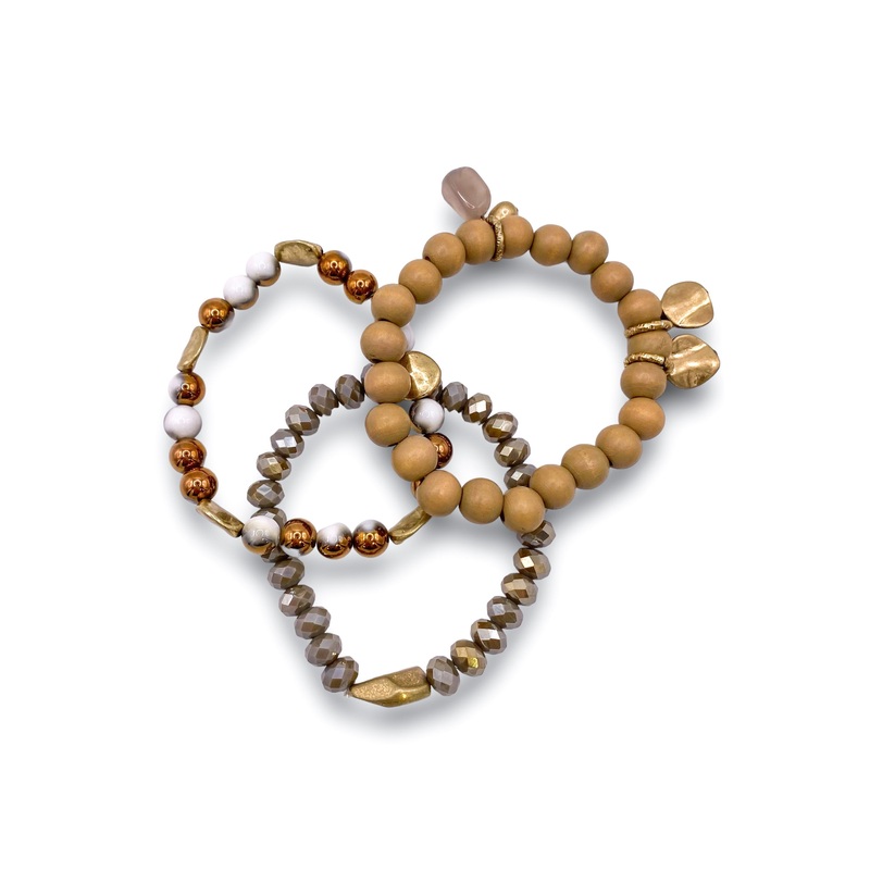 In Your Mind Bracelet Set – Taupe/Tan – FINAL SALE