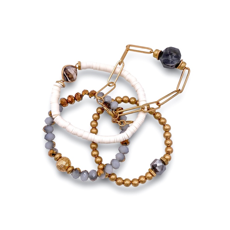 Making You Happy Bracelet Set – Black Diamond – FINAL SALE