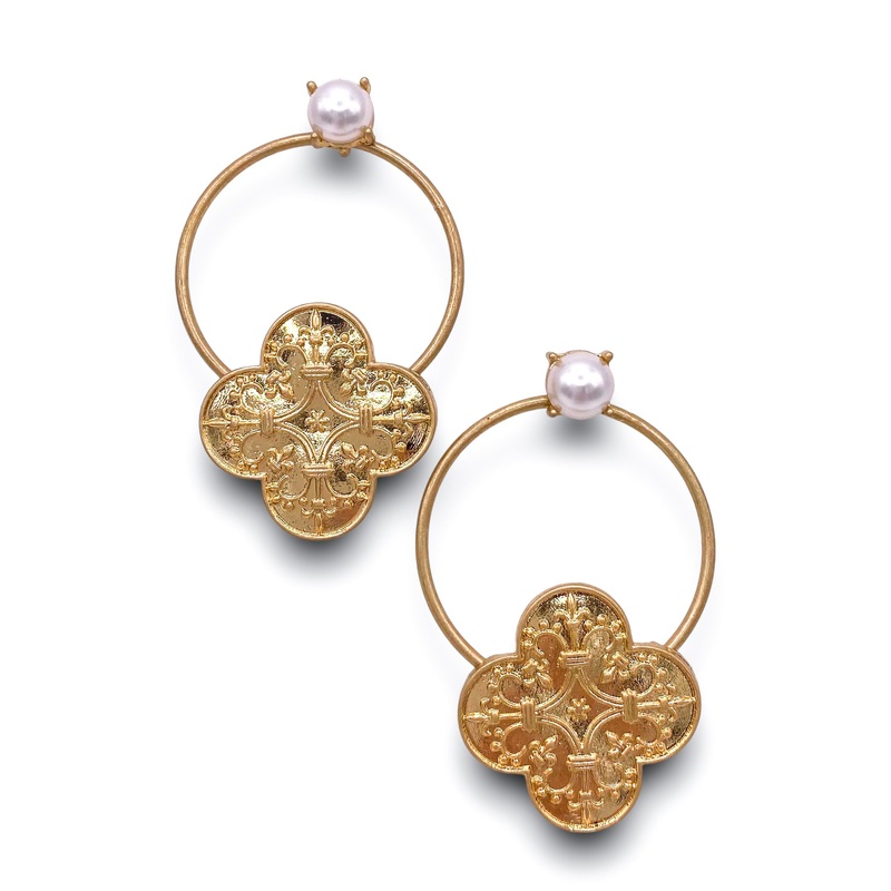 Picking Clovers Earrings|Vintage Gold