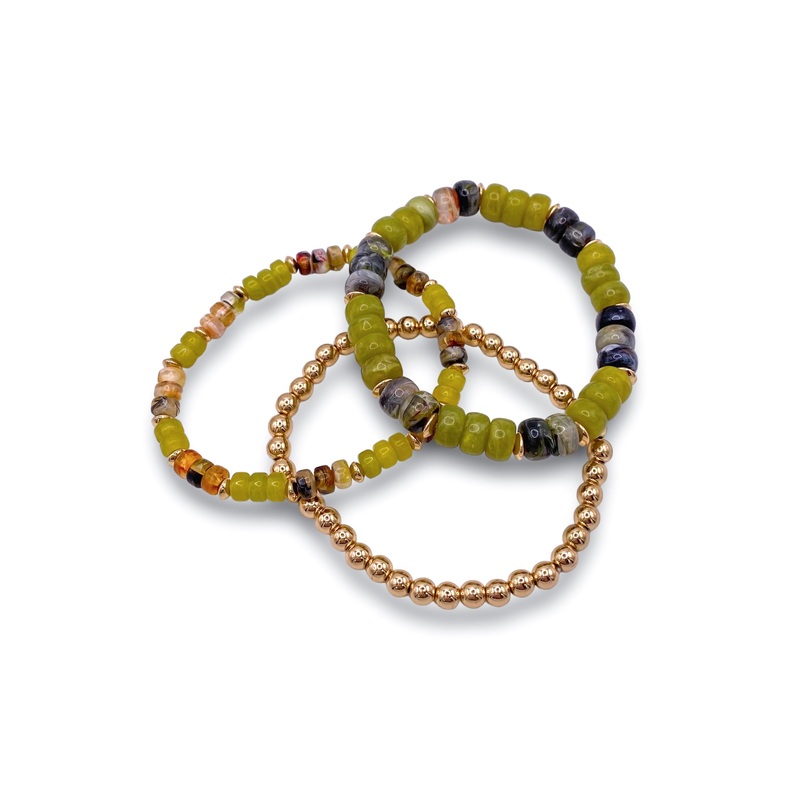 Taking Turns Bracelet Set|OliveGold