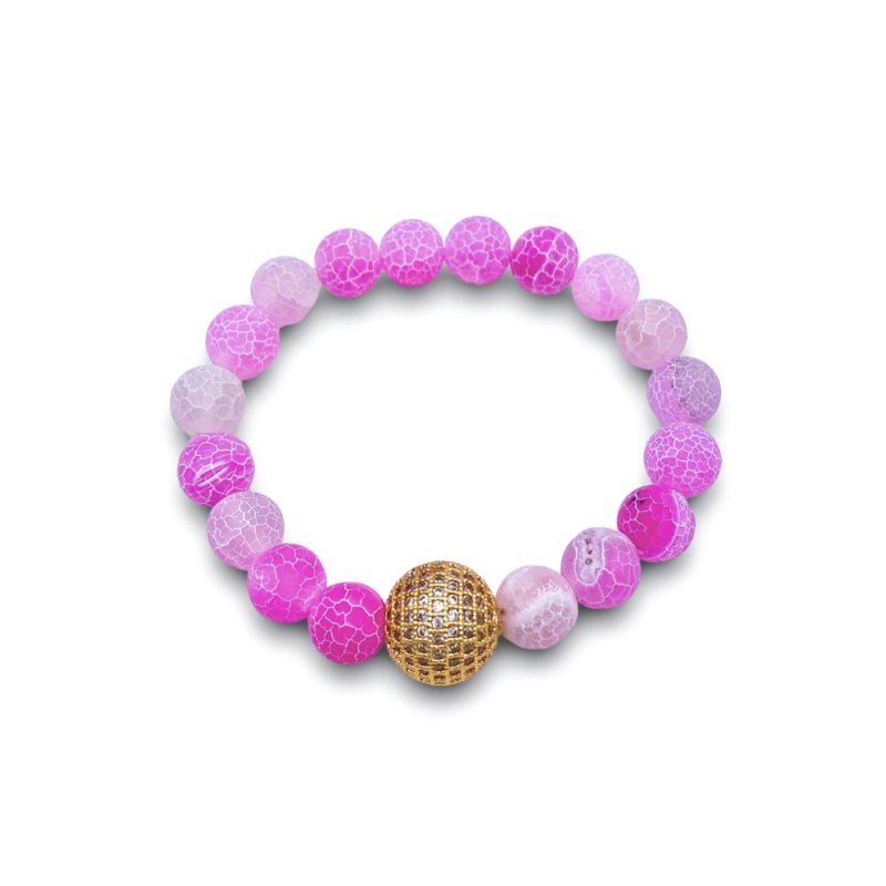 Brave Enough Bracelet –  Pink Crackle | Virtue  | RESTOCK