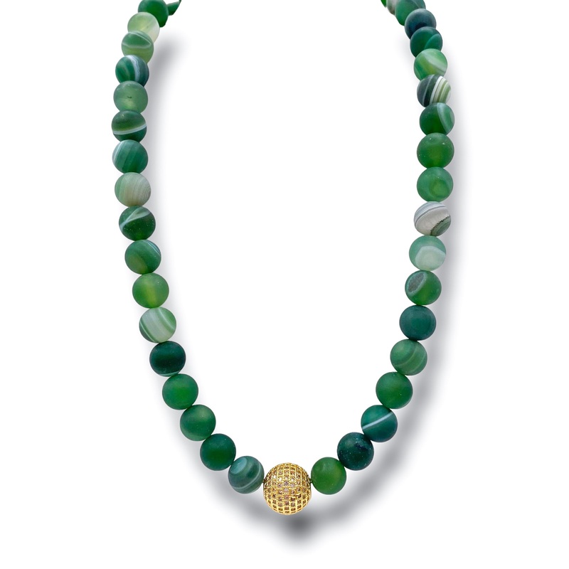 In Full Swing Necklace – Green Marble | Virtue | RESTOCK