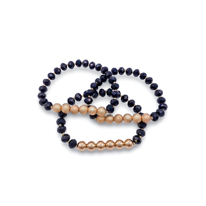 Best Believe Bracelet Set|Black/Gold