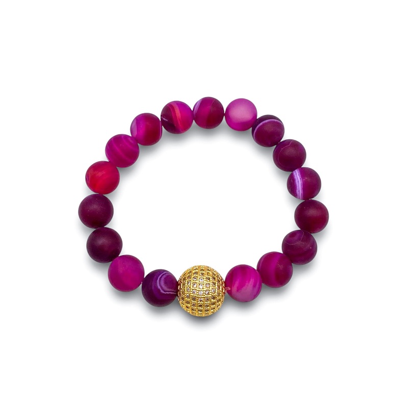 Brave Enough Bracelet – Fuchsia Marble