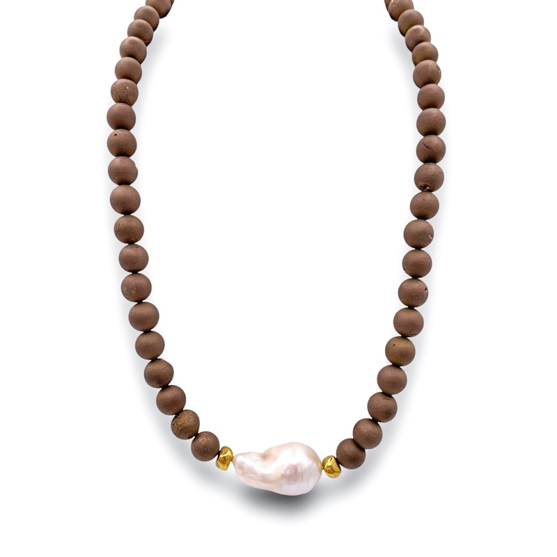 The Kamryn Luxe Necklace – Chocolate Druzy | Virtue | RESTOCK