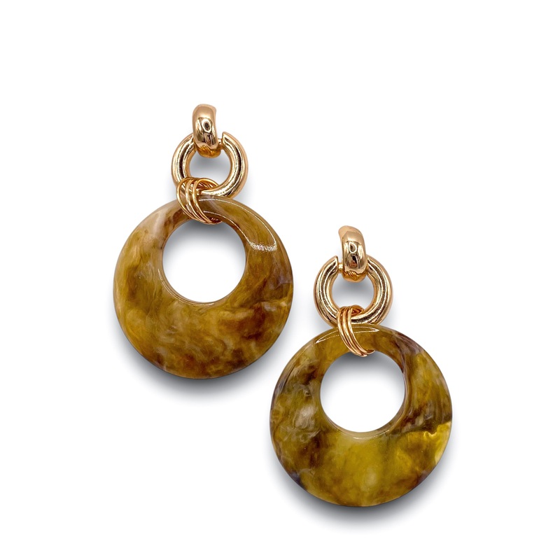 The Tate Earring – Khaki Brown