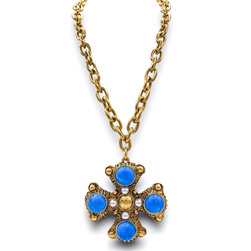 Off The Rails Necklace – Turquoise | Yochi – FINAL SALE
