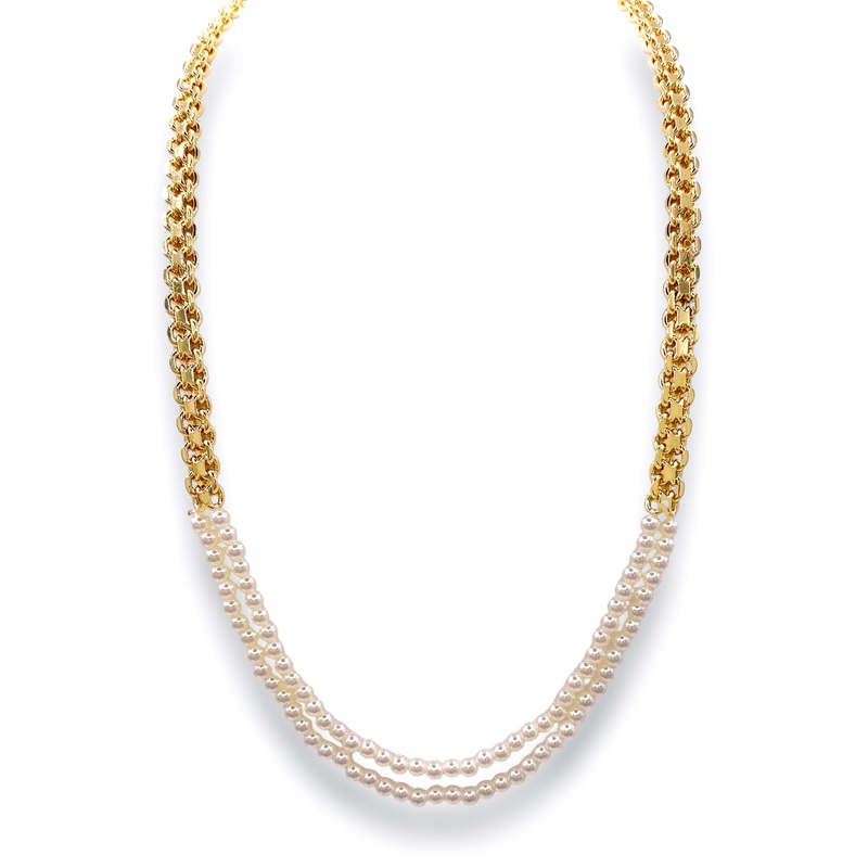 Gabby Necklace|Cream/Gold