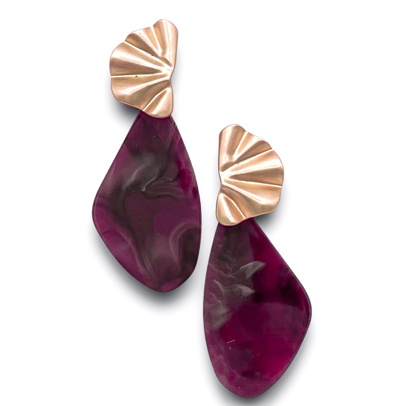 Good With Me Earring – Burgundy – FINAL SALE