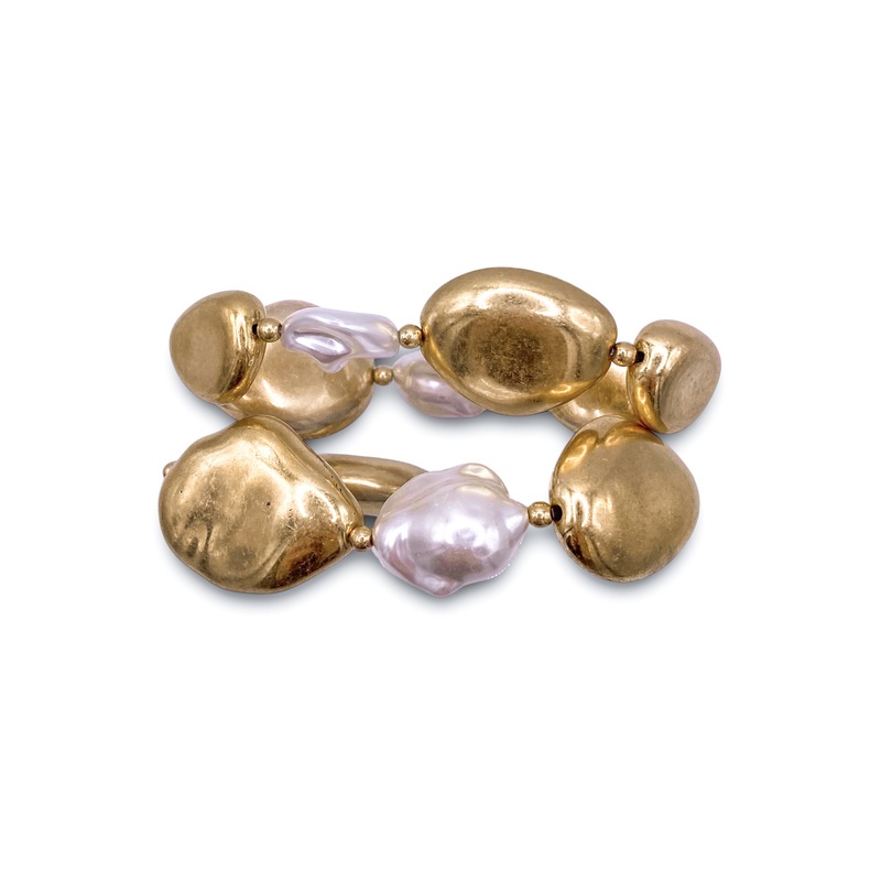 Harley Bracelet Set|WornGold/Cream
