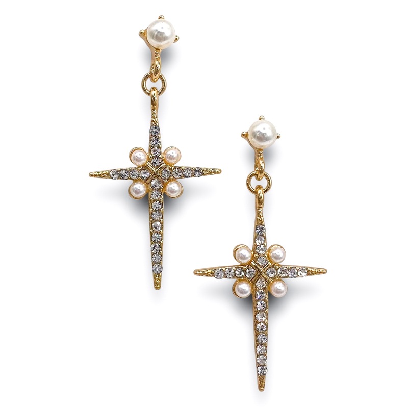 All Rise Earrings|Clear/Gold