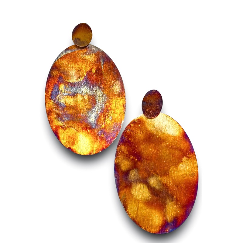 Nicholas Earrings Burnished | Sheila Fajl