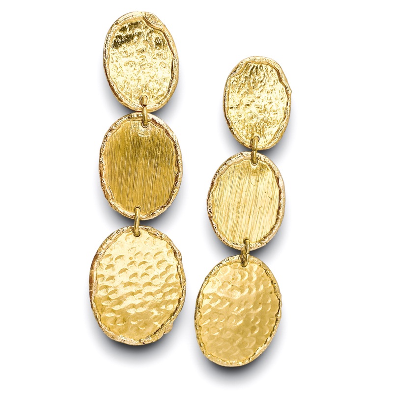 Triple Threat Gold Earrings