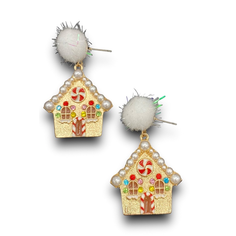 The Cookie House Earring|Cream/Gold
