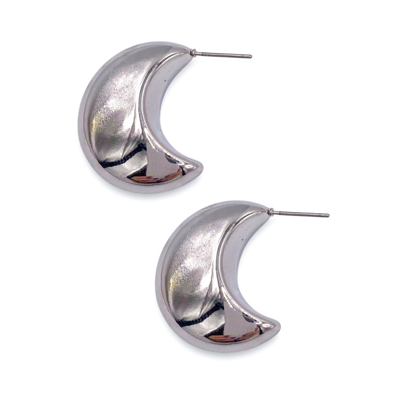 Poppy Rhodium Huggie Earrings – FINAL SALE