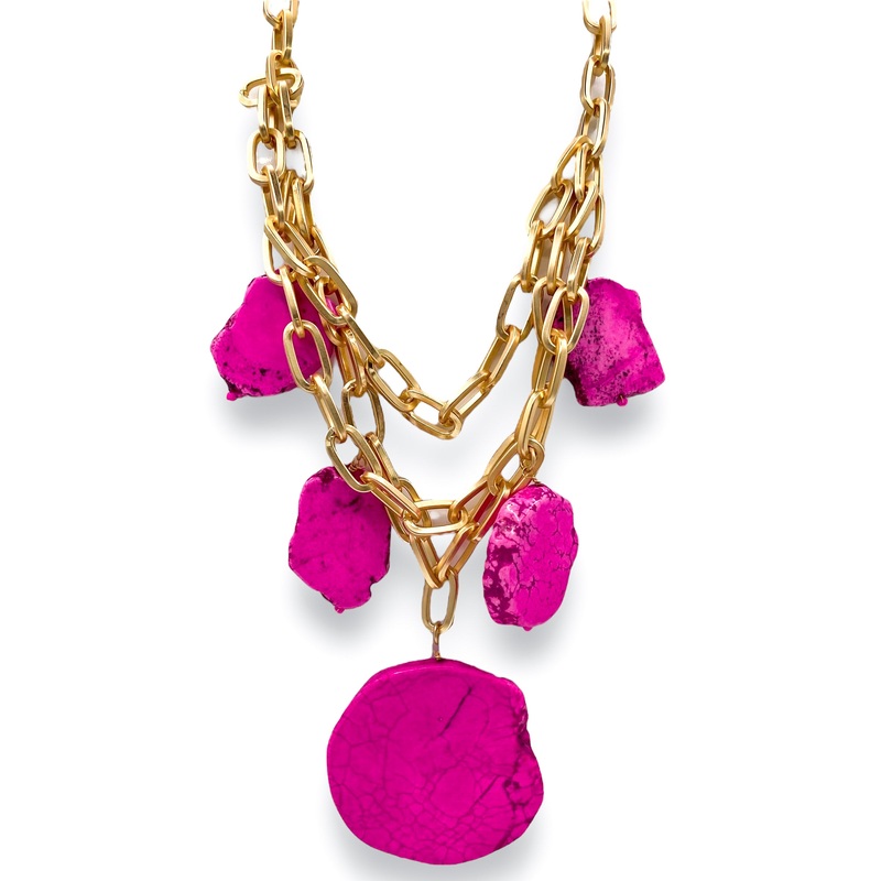 Time and Space Necklace – Fuchsia – FINAL SALE