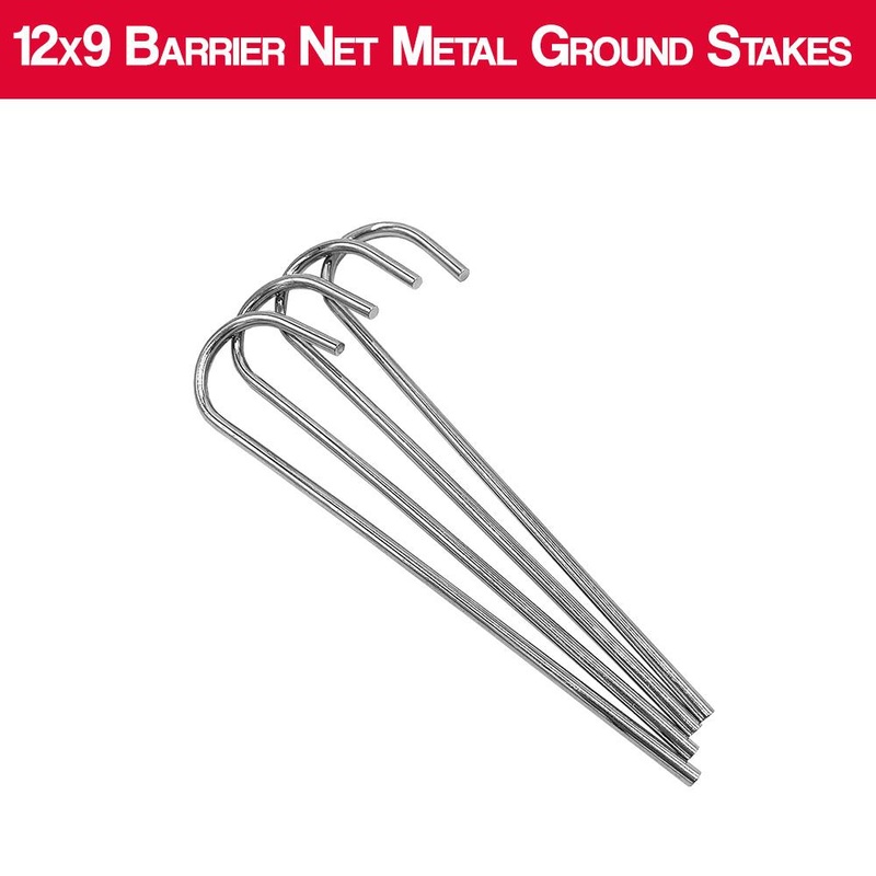 12×9 Barrier Net Replacement Metal Ground Stakes – Set Of 4