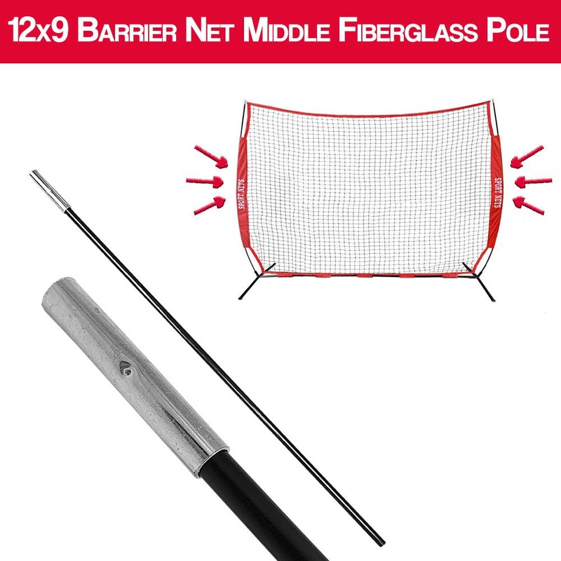 12×9 Barrier Net Replacement Middle Fiberglass Pole