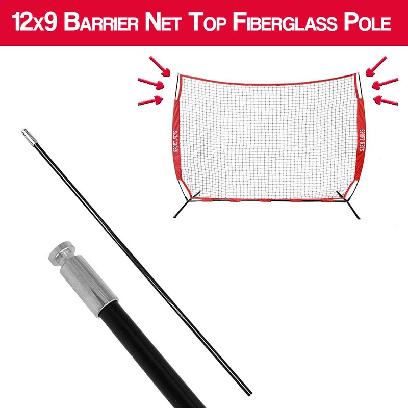 12×9 Barrier Net Replacement Top Fiberglass Pole
