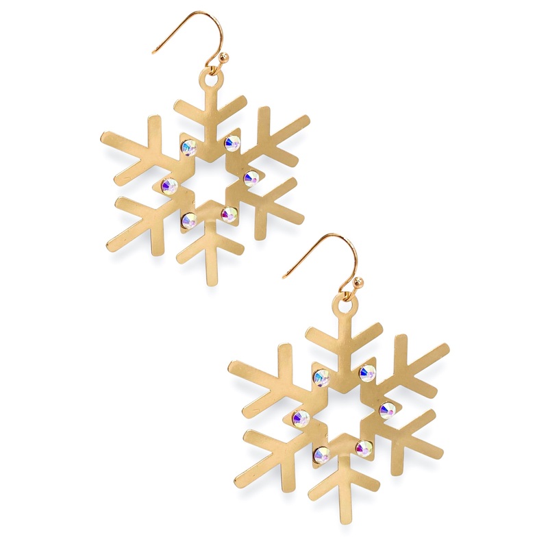 Falling Snowflakes Earrings|Gold