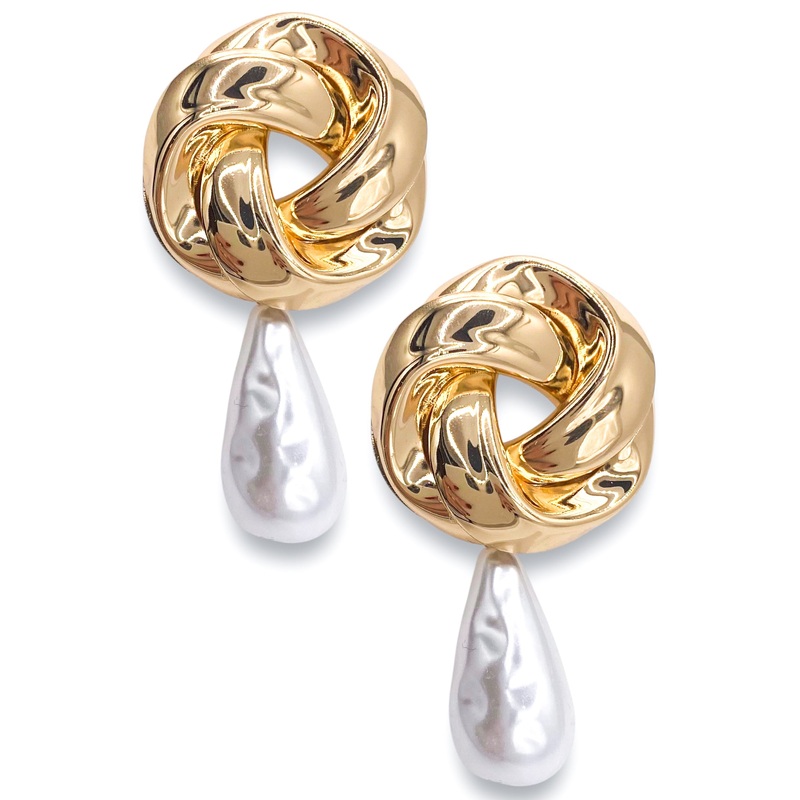 Love Knot Earring|Cream/Gold