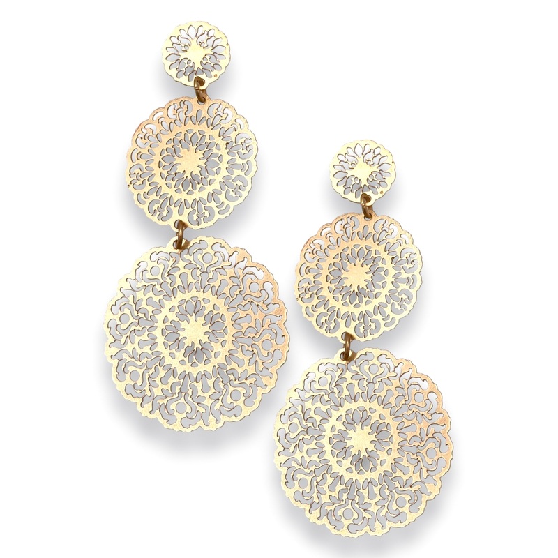 Round and Round Earrings|Matte Gold