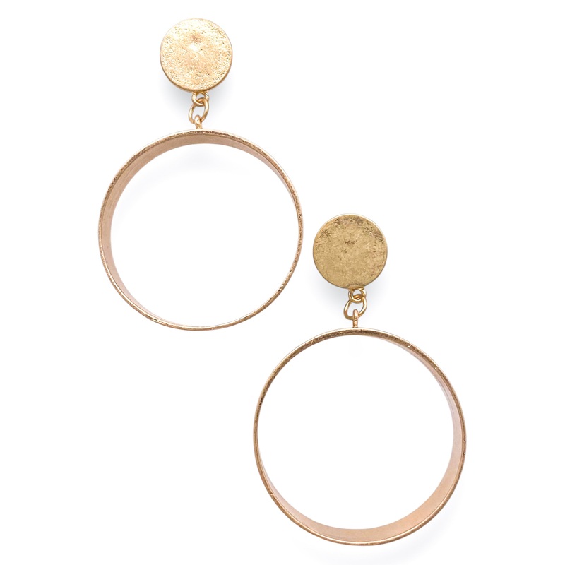 Straight To The Point Earring|Worn Gold