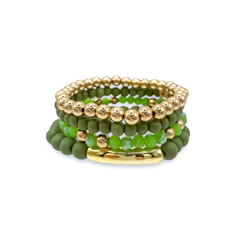 On The Run Bracelet Set – Olive – FINAL SALE
