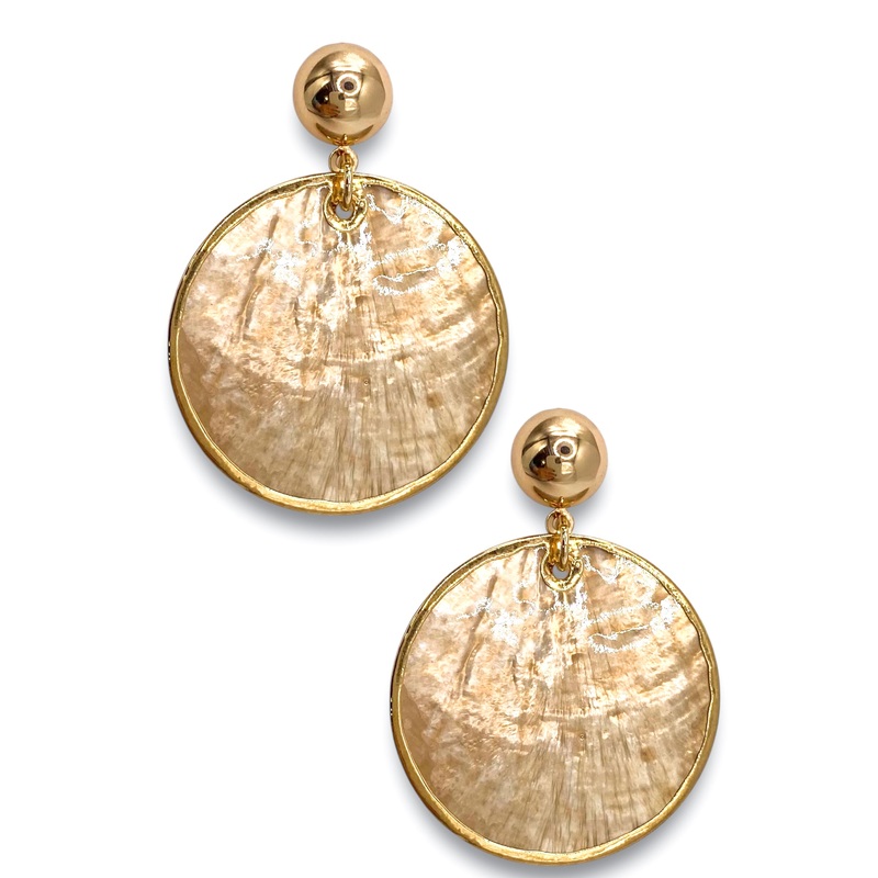 A Big Drop Earring|Beige/Gold