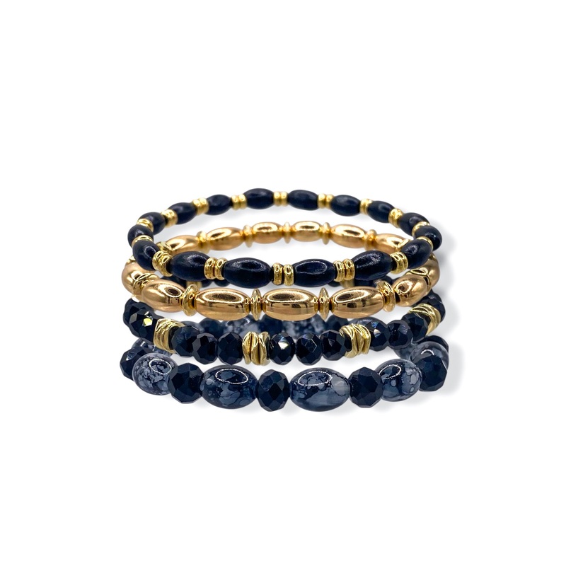 Coming In Clutch Black Beaded Bracelet Set – FINAL SALE