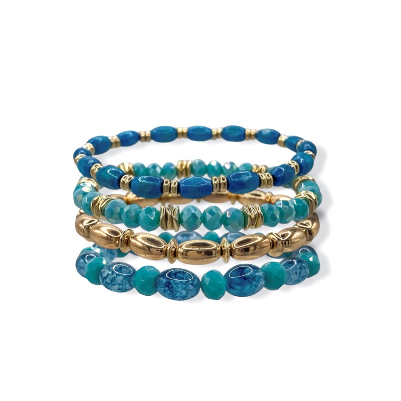 Coming In Clutch Turquoise Beaded Bracelet Set *Final Sale*