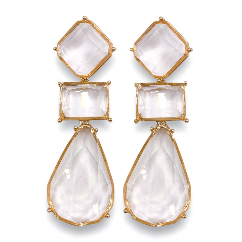 Drop The Ball Earring – Clear – FINAL SALE