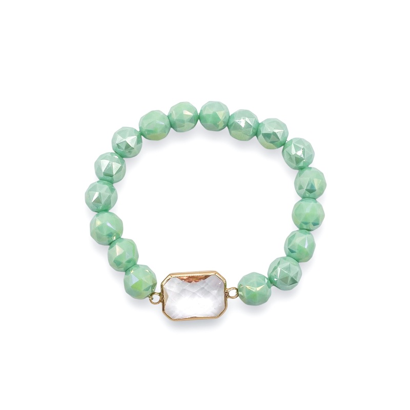 Glad You’re Here Mint Beaded Bracelet – FINAL SALE