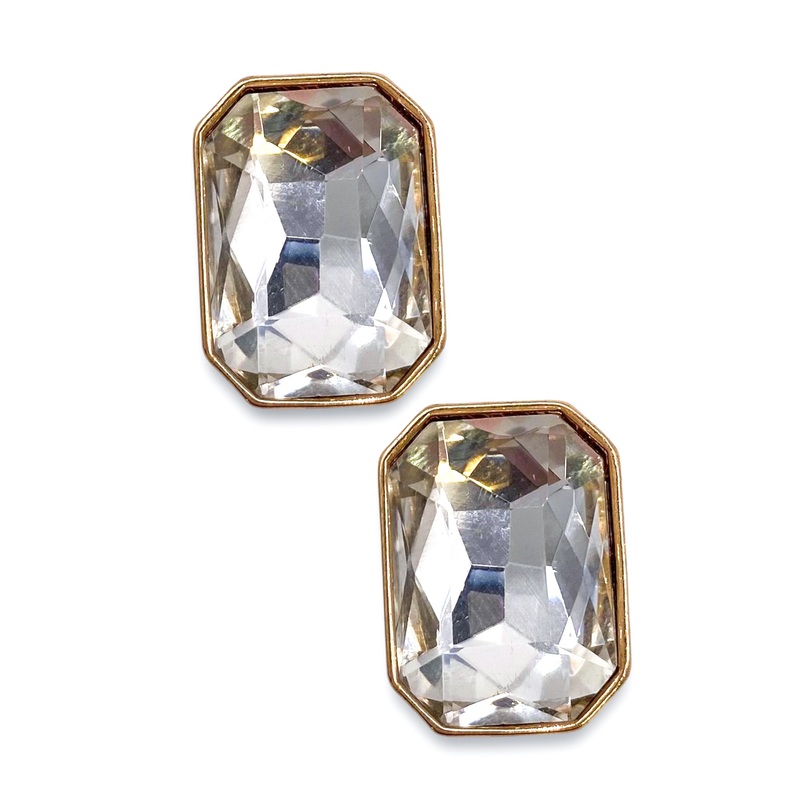 Moment Of Truth Stud Earring|Clear/Gold