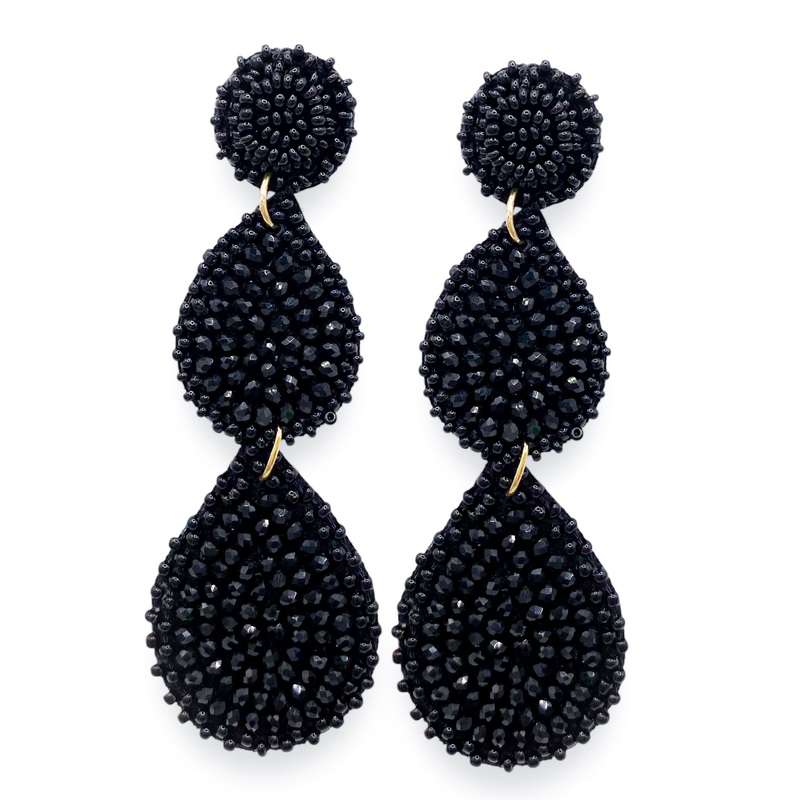 On My Time Earrings – Black – FINAL SALE