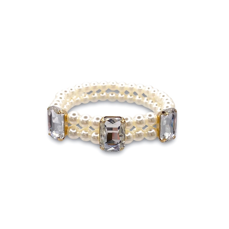 The Greatest Scene Bracelet|Pearl/Clear
