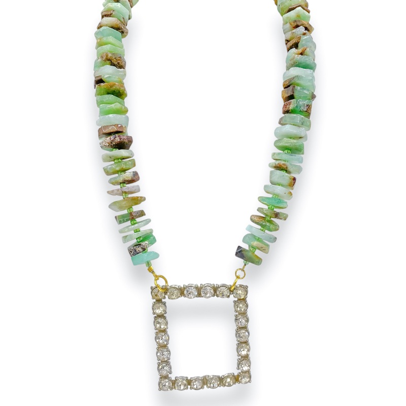 Made In The Deep South 1920 Sash Buckle Chrysoprase Necklace