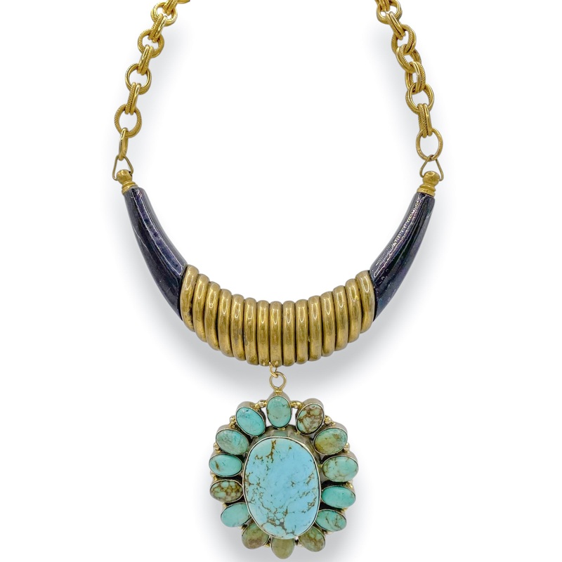 Made In The Deep South 1960s Turquoise Pendant 1960s Necklace