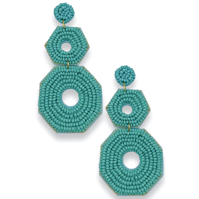 Give Me More Turquoise Beaded Earrings – FINAL SALE