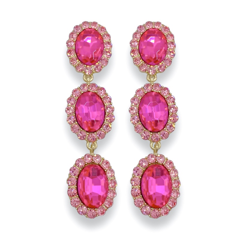 Head Over Heels Fuchsia Drop Earrings