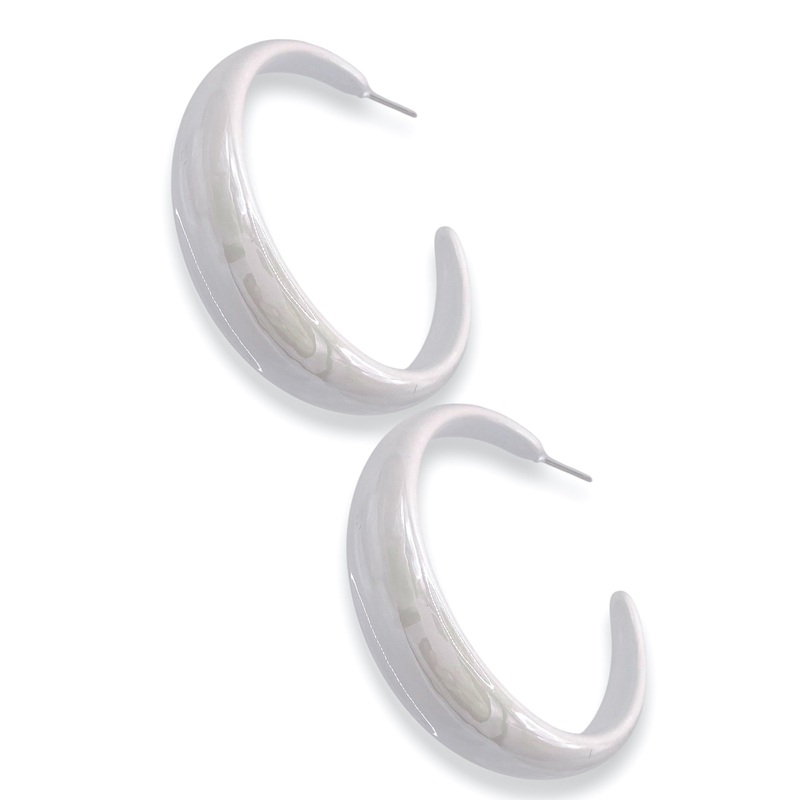 Lover White Hoop Earrings|White/AB