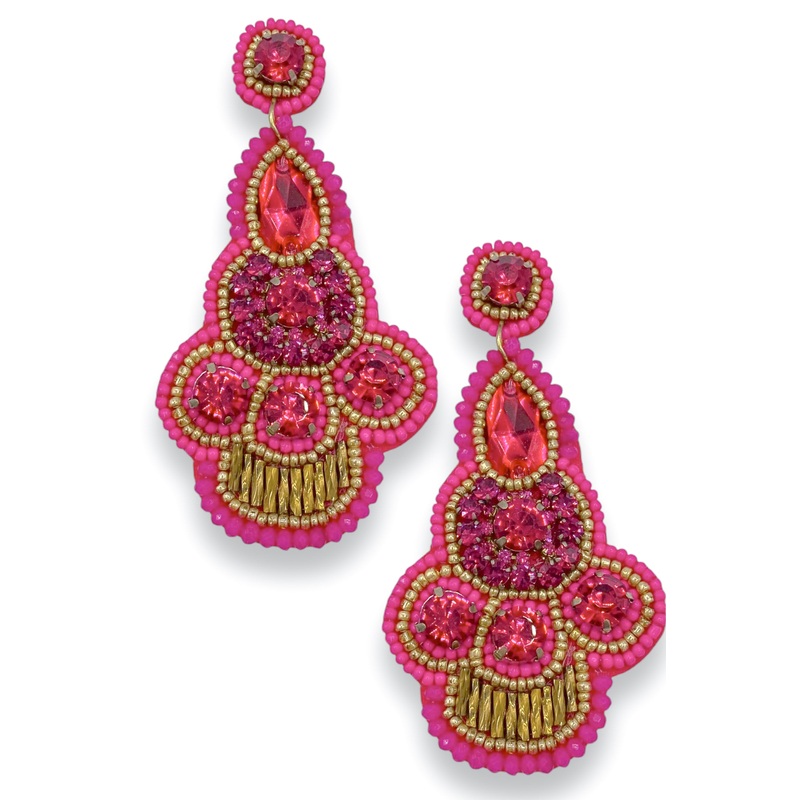 Major Look Fuchsia Beaded Earrings – FINAL SALE