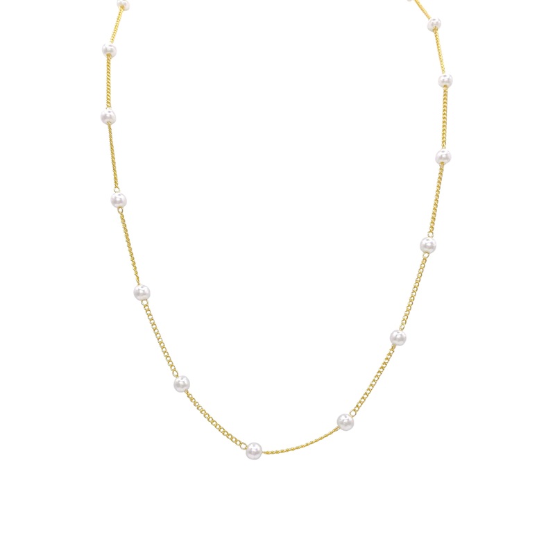 Simple But Sweet Pearl Chain Necklace