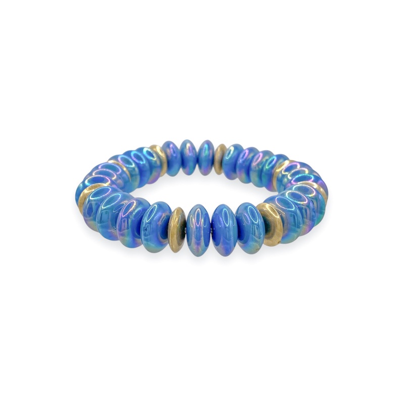 TIme Will Tell Blue Beaded Stretch Bracelet – FINAL SALE