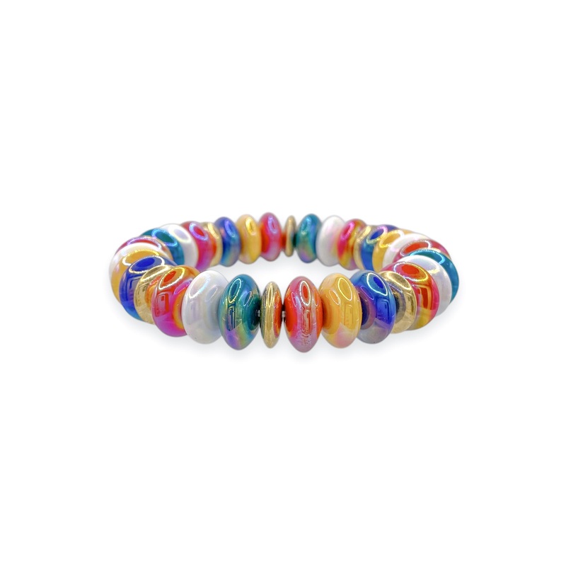 Time Will Tell Multi Color Beaded Stretch Bracelet