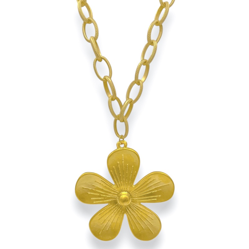 Virtue In Full Bloom Gold Flower Necklace