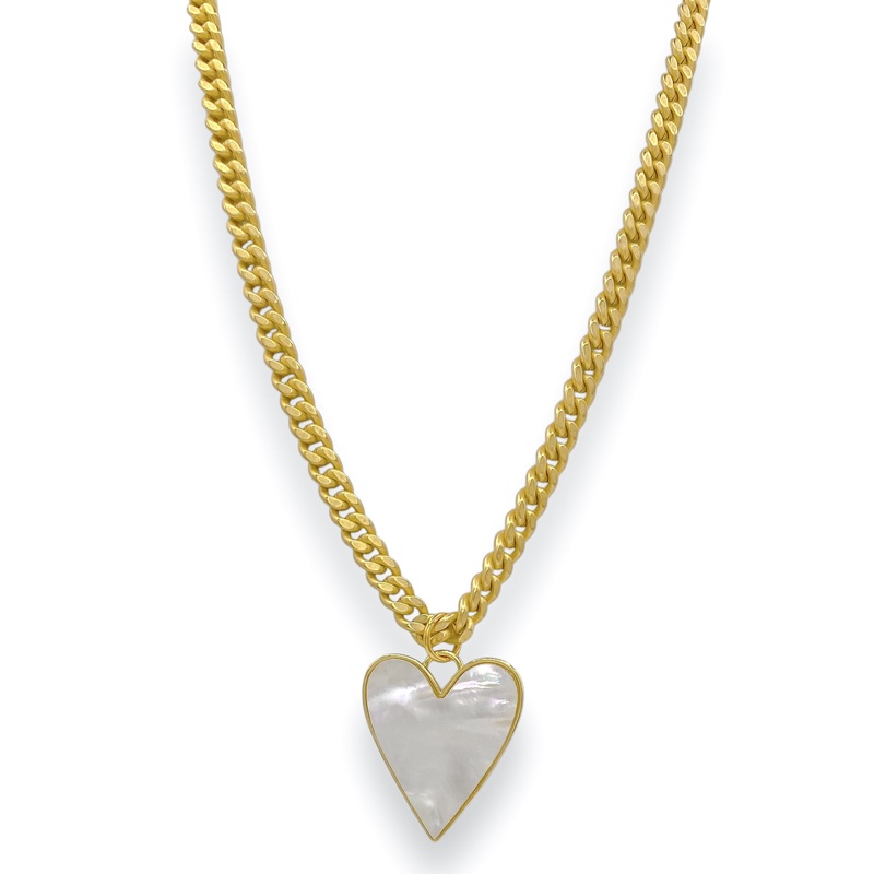 Virtue Shelly Heart Necklace